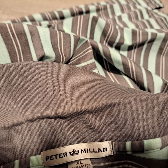 Peter Millar Pinehurst 1895 Golf Polo Shirt Mens XL Green Striped Putter Boy - Picture 10 of 12
